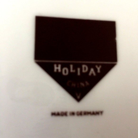 Vintage HOLIDAY CHINA Germany Plate 10" Hand Painted Flowers Signed by Artist - Picture 4 of 8